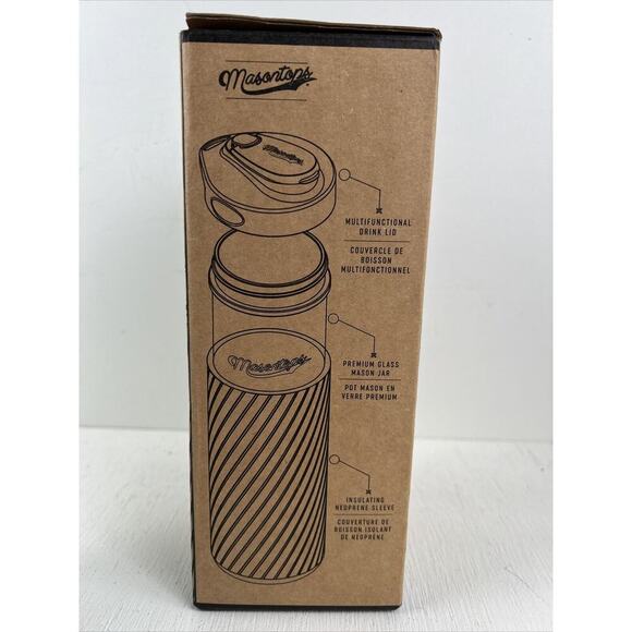 Masontops Mason Jar Hydration Kit Water Bottle - Turquoise - New In Box - Picture 2 of 6